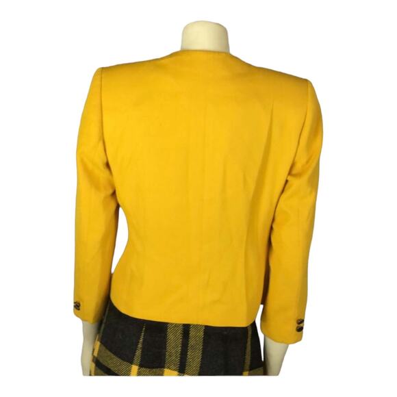 Vintage PETITE SOPHISTICATE yellow double breasted blazer size 2 - Picture 8 of 12